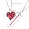 Modisches Und Schönes Simuliertes Schwert Herz Halsketten-Set Elegante Herren Und Damen Pulloverkette Schlüsselbein Kette Partnergeschenk