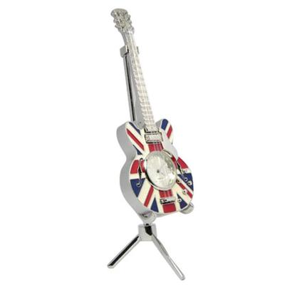 Artex-Gitarre mit britischer Flagge und Uhr (rot)