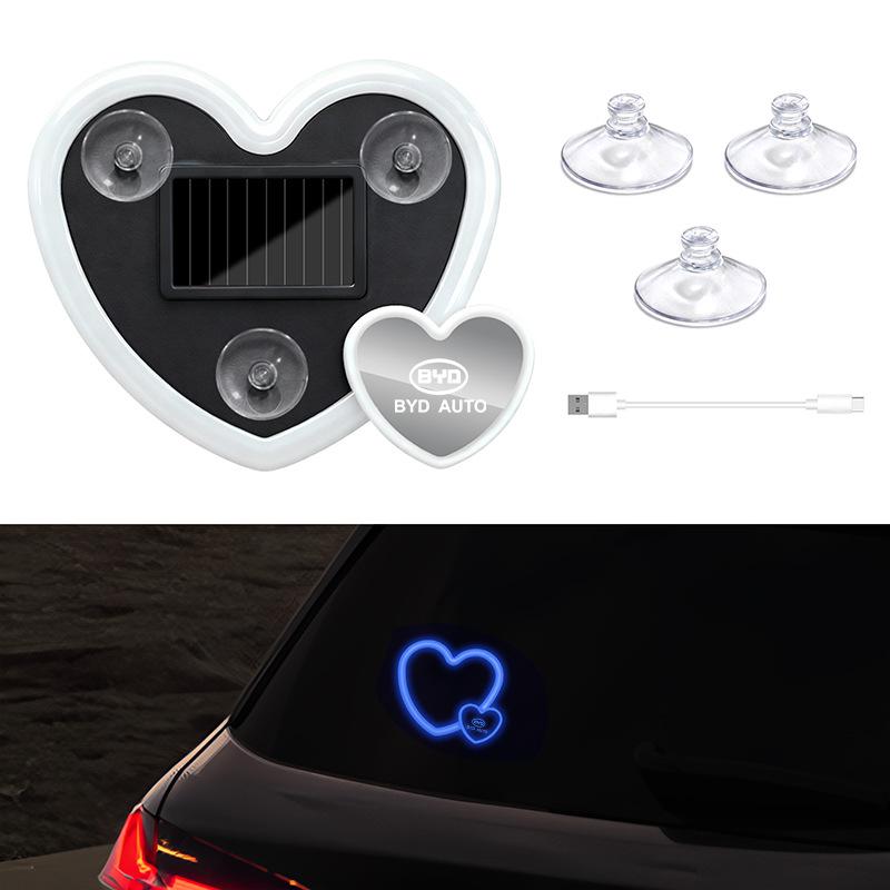 Suitable for BYD Models: Qin PLUS, Song Pro, Sea Lion, Sea Leopard, Sea Gull, Tang L - Car Solar Heart Light - Decorative Light.