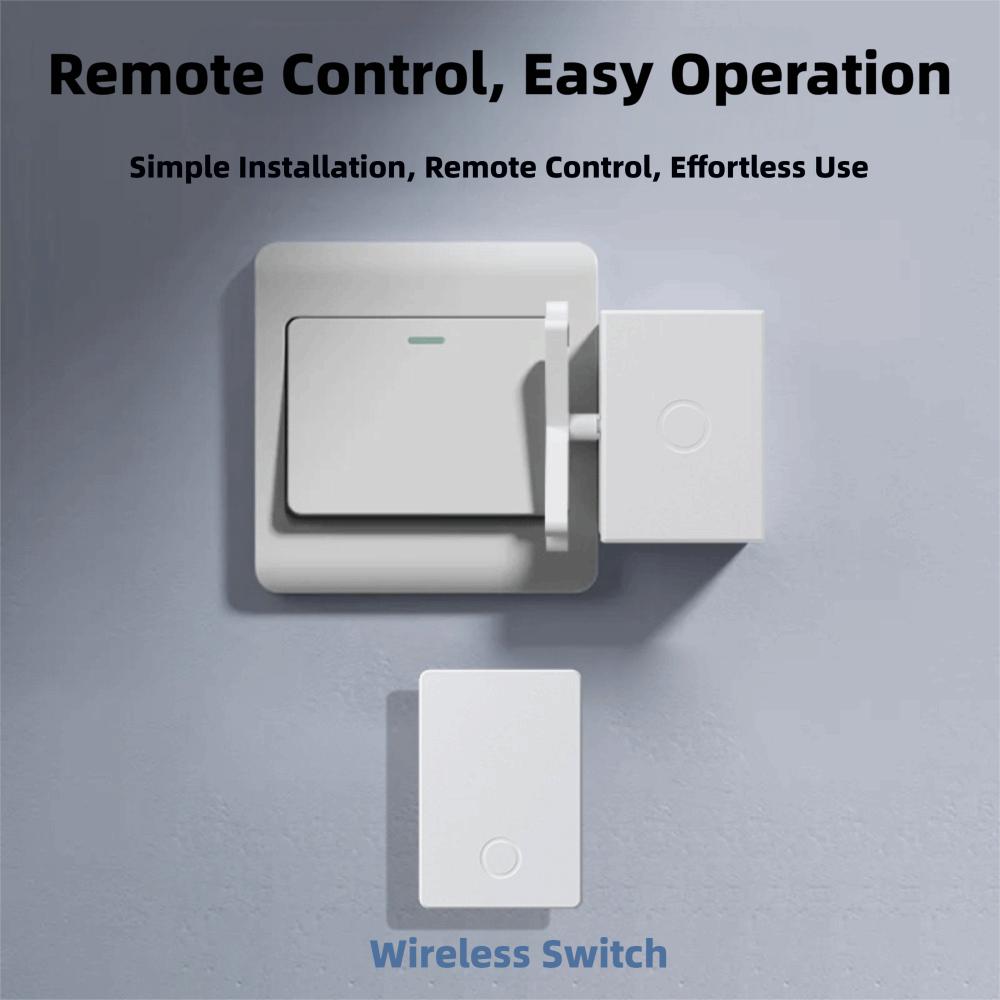 White Smart Remote Control Light Switch Wireless Automatic Button Pusher Home
