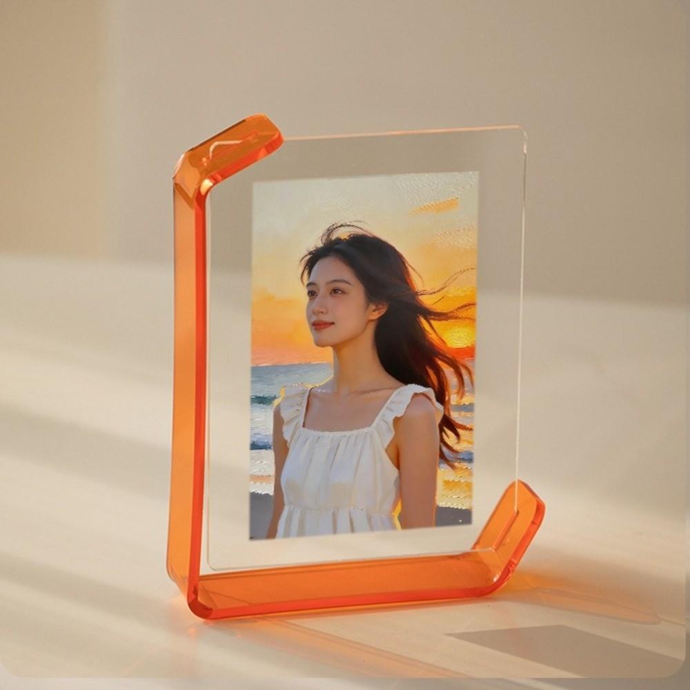 Modern Acrylic Photo Frame 5/6/7/8 Inch Poster Frame L-shaped Tabletop Stand  Home Decoration