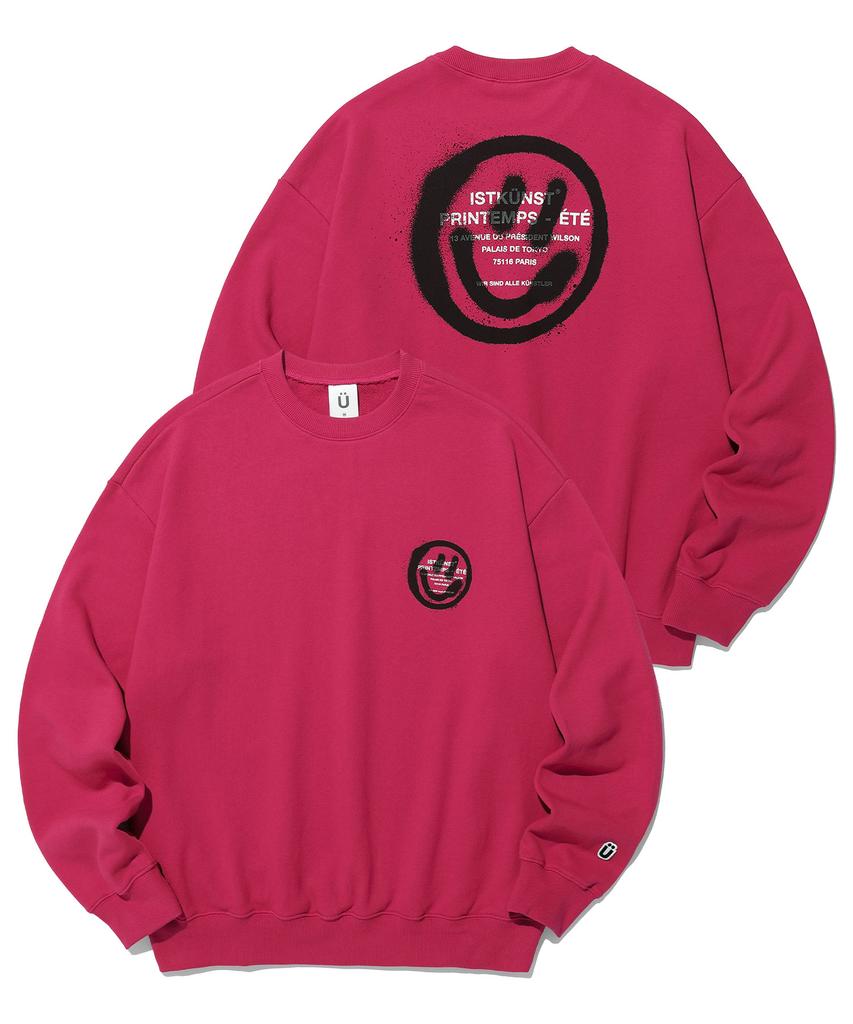 ISTKUNST Logo&Smiley Sweatshirts_Pink(Ik2Dsmm440A)