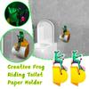 Creative Toilet Paper Holder Funny Frog Riding Unicycle Paper Personalized Wall Mounted Rack Toilet Storage Bracket W7D7
