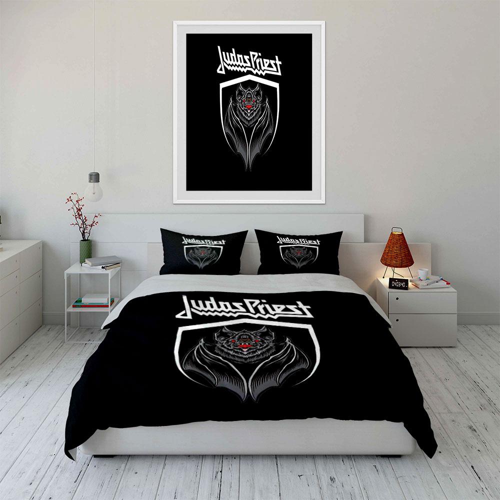 Black Gothic Bat Bedding Set Bedding Duvet Cover Set Duvet Cover Pillowcases  (1 * Duvet Cover 2 * Pillowcases, Without Duvet Insert)