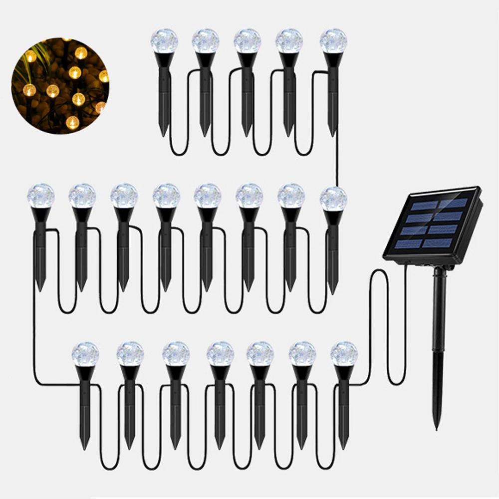 20LEDs Solar Bubble Ball Lawn Lights Outdoor Garden Pilot Light String for Patio Camping Birthday Lawn Decor Decoration Lighting