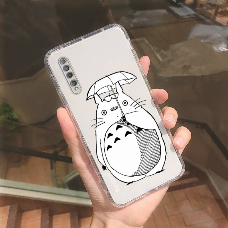 Totoro sprite away anime carino linea Custodia per telefono Trasparente per Xiaomi redmi note x f poco 10 11 9 7 8 3 i t s E pro cover shell