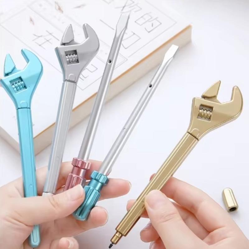 2Pcs Wrench Hammer Simulation Screwdriver Neutral Pen Set Durable High-value Stationery Cute Creative Office Supplies