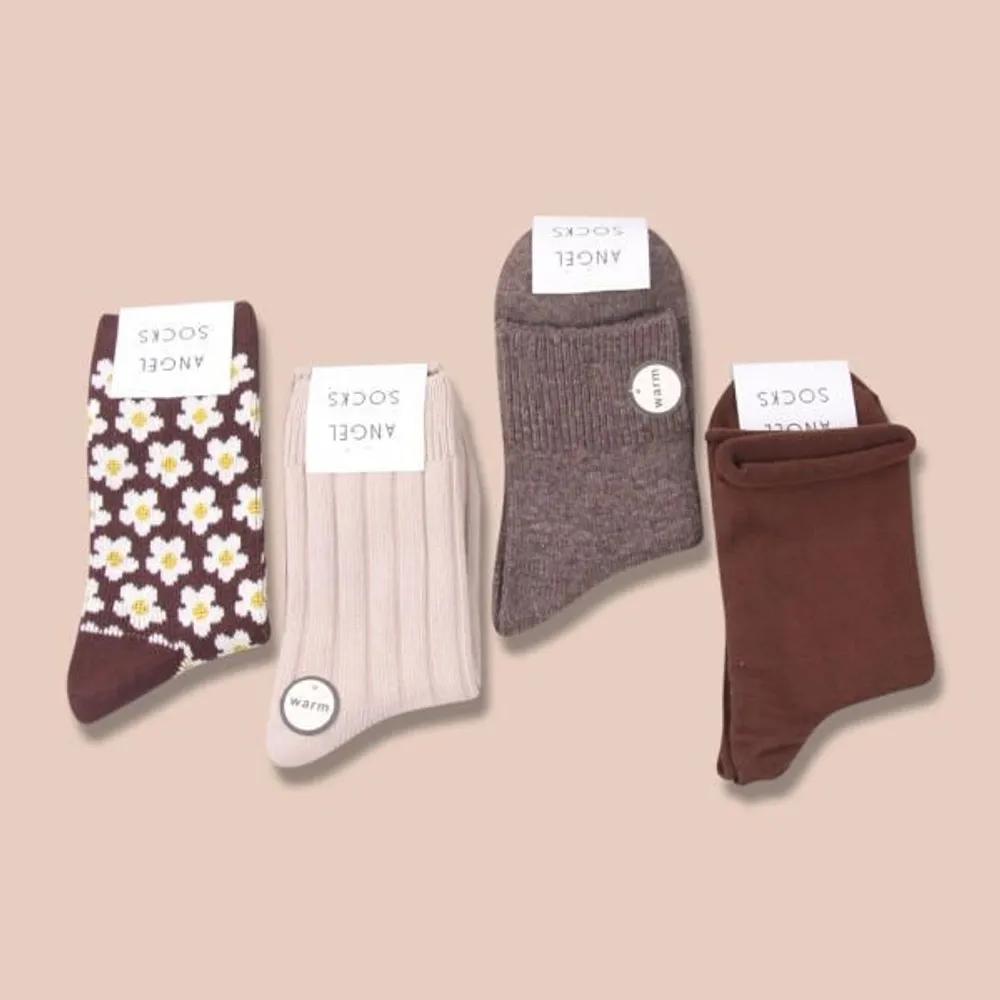 Angel Socks SET004_Wood Brown Knit Wool Chuseok Holiday Gift SOCKS Socks