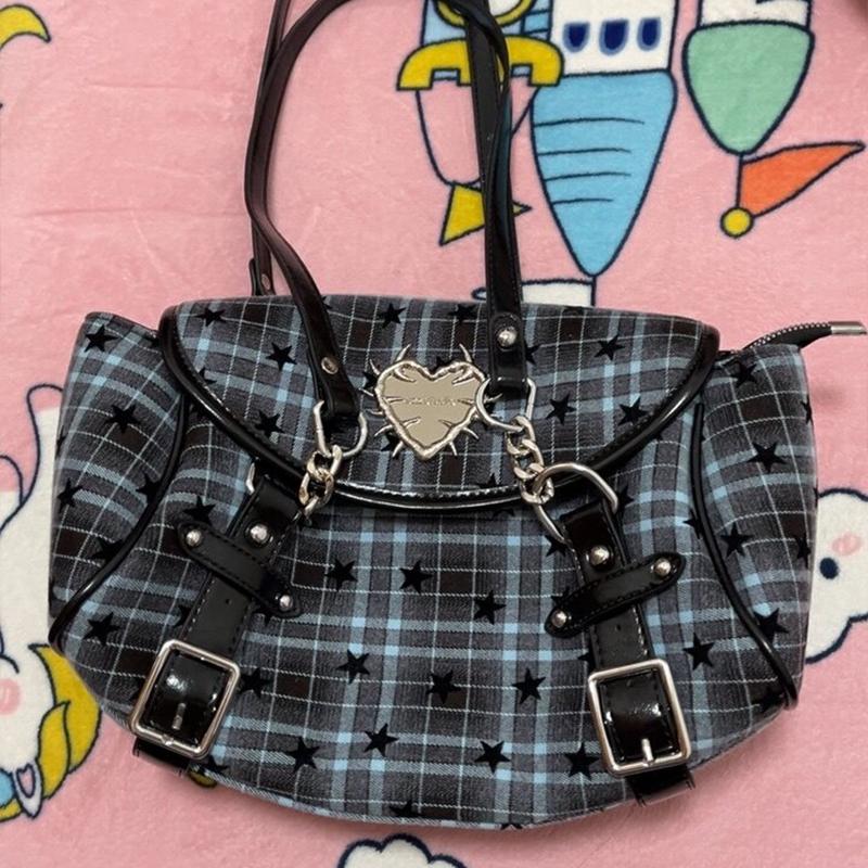 Gothic Style Underarm Bag With Buckle Design Retro Faux Leather Shoulder Bag For Women Y2k-inspired Handbag Large Capacity Purse