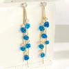 Luxury Flower Leaf Crystal Tassel Long Pendant Stud Earrings for Women Romantic Sweet Dangle Earrings Jewellery Accessory Gifts