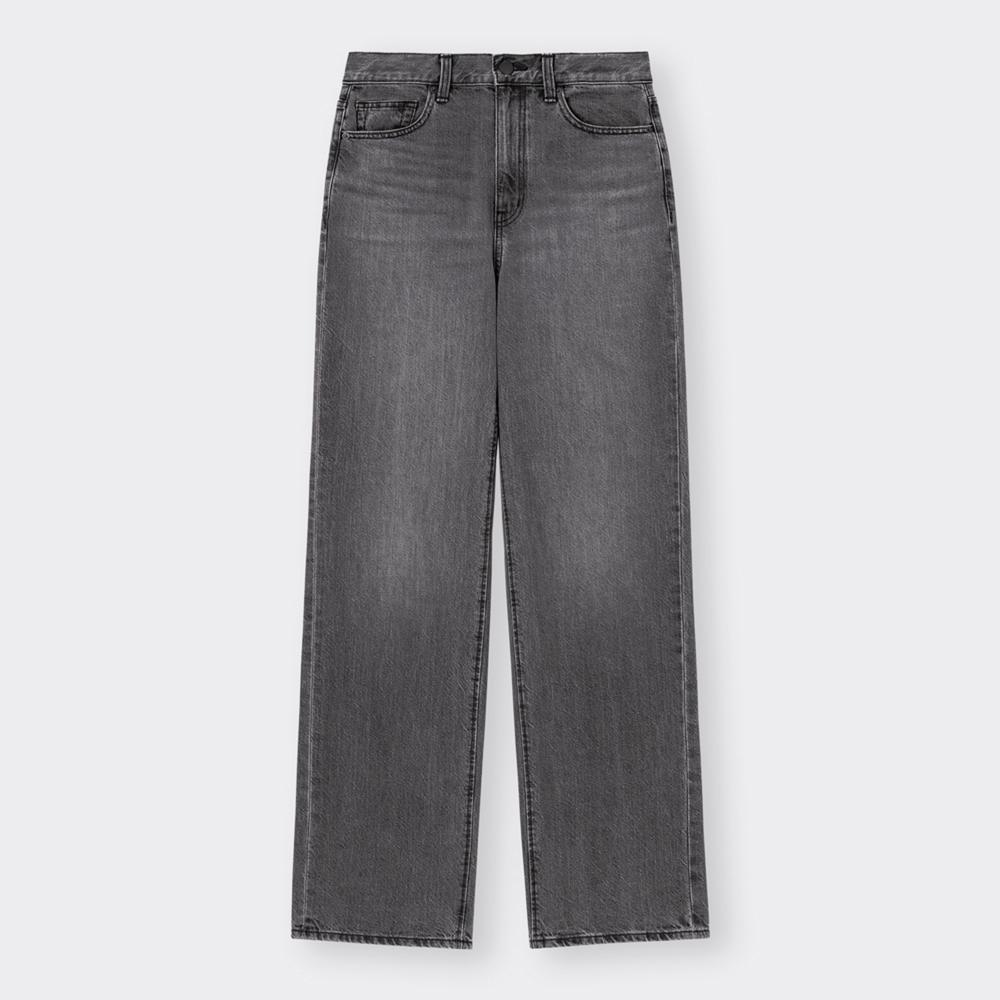 Gu By Uniqlo High Rise Straight Jeans+ec  Long Length 