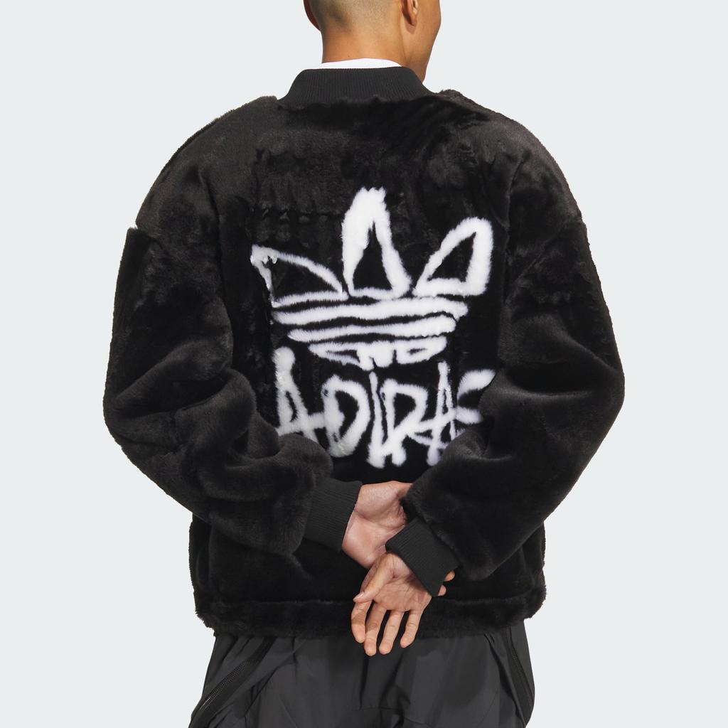 Adidas Originals Fur FW24 Jacket Long Sleeve Zip Sports Jacket Unisex Jacket Black JD3776