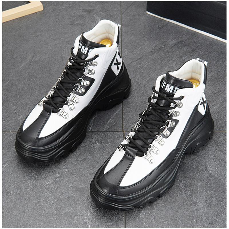 

Белые мужские кроссовки, трендовые высокие туфли на платформе для мужчин 2024 года, дизайнерская вулканизированная обувь, брендовые кроссовки, обувь для пар 38 чёрный