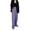 Korean Style Black Drapey High-Waisted Wide-Leg Suit Pants - 2024 Spring/Autumn