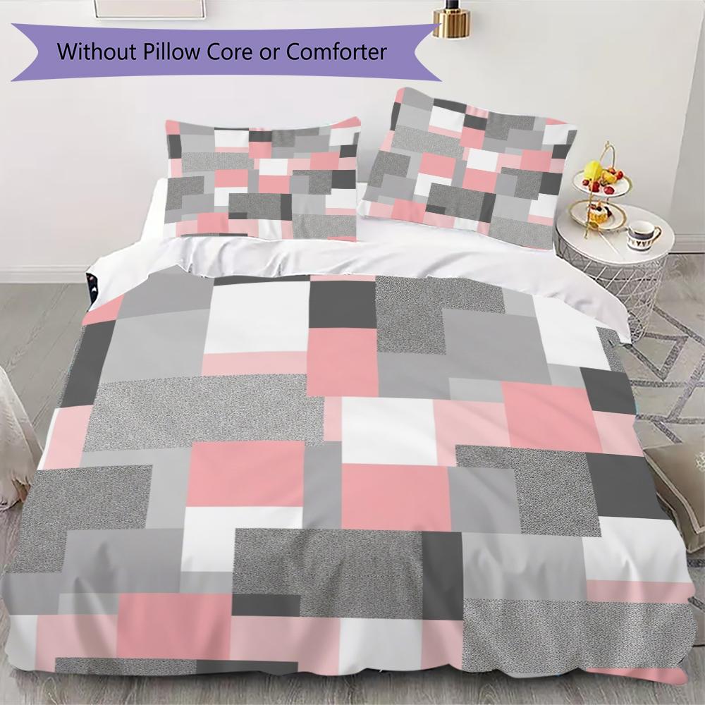 Simple Geometry Pattern Bedding uilt Set uilt Cover Pillowcase Home Decoration Birthday Gift (1 * duvet cover + 2 * pillowcase without core)19