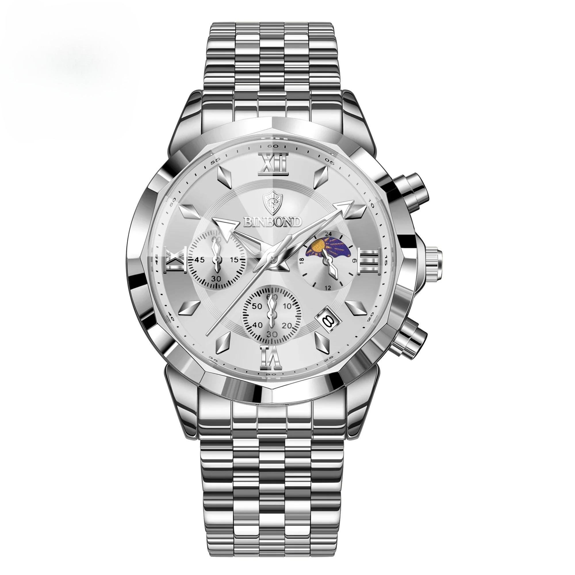 

Luxury Men Watch Top Original Waterproof Luminous Chronograph Man Wristwatch Stainless Steel Quartz Business Men Watches