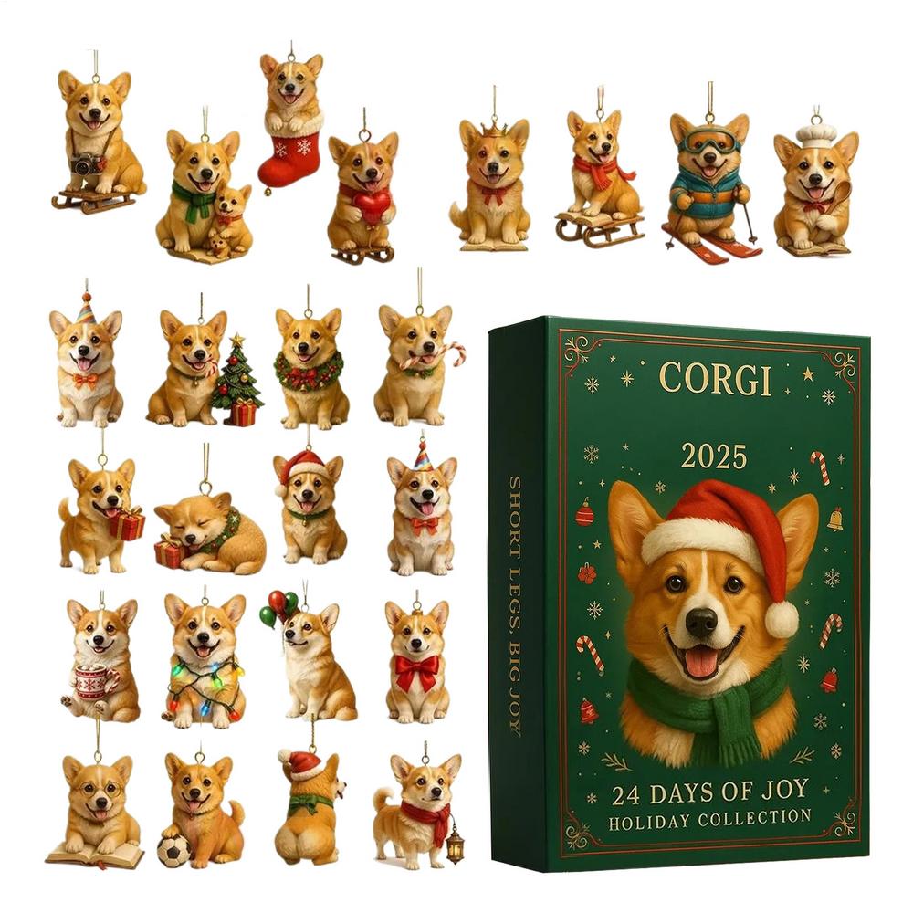 2025 Calendar Advent 2D Home Decor Capybara Collectible Calendar Christmas Tree Pendants for Shelf Desk Living Room Bedroom