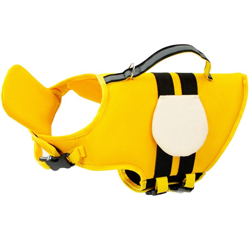 M-Modern-Dog Life Jacket Pet Vest Dog Swimsuit Big Dog Collar Harness Pet Dog Swimming Summer Swimwear Clothes Cute Bee Pet