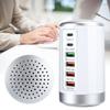 Hub 6 Ports USB TypeC QC3.0 PD 18W Charging Station for Phone Tablet Computer 65W  (White )