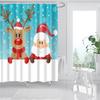 Merry Christmas Shower Curtains New Year Santa Bathroom Decor Bath Curtain Cartoon Snowman Elk Bath Bathroom Curtains