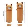 1PCS Kawaii Animals Silicone Telescoping Pencil Case Student Large Capacity Stationery Bag Giraffe/ Bee/Panda Learn Stationery