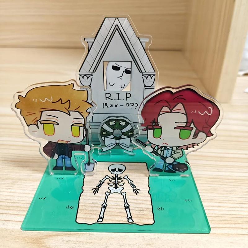 

TV Series Supernatural SPN Sam Dean Cosplay Standing Plate Kawaii Acrylic Figure Stand Accessories Ornament Decoration Props one size бежевый