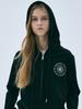 [mardimercredi] Hoodie Sweat Jumper Emblem Needlework - Black Cream