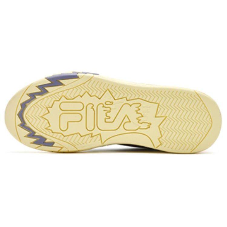 FILA Comfortable Versatile Low-Top Retro Basketball Shoes Women sneaker Light-Yellow Purple T12W413211FBP