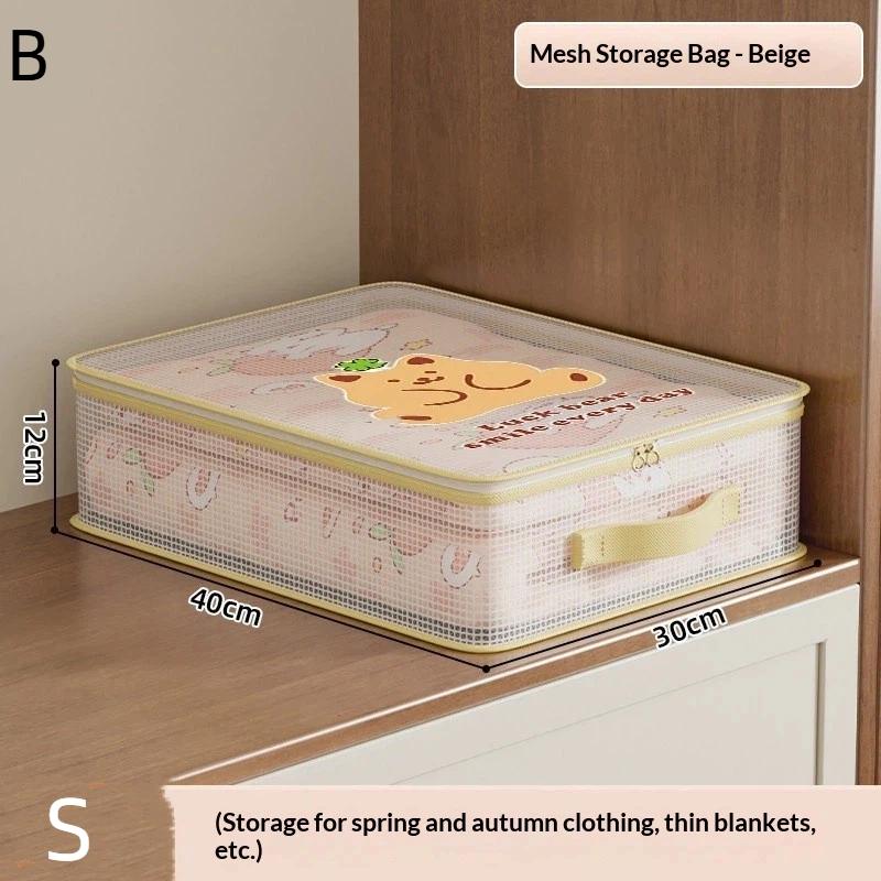Clothing Organizer with Large Capacity Transparent Mesh Bags for Efficient Storage Solutions