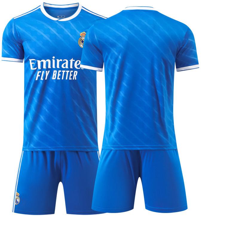 Football Jersey No. 9, 7 Jersey No. 5, Away Blue Short-Sleeved Set 14