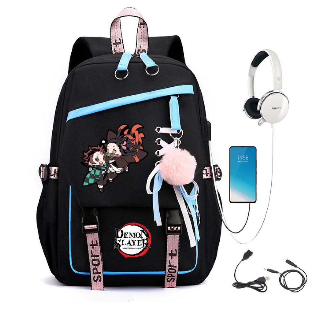 Peripheral Spine Backpack Strap Usb Multifunctional Student Schoolbag Animation Cartoon Children'S Backpack