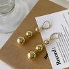 French Texture Design Sense Metal Ball Pendant Buckle Su Ear Pendant Earrings