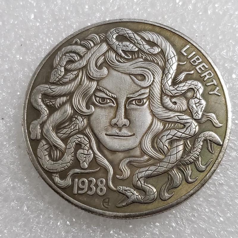 Antique Craftsmanship American Morgan Beauty and Snake Hobo Silver Dollar Coin 1047-5 Copper