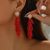 Unique Coral Shaped Resin Earrings With Shimmering Pearls Details Comfortable Lightweight Jewelry Gift Multicolor