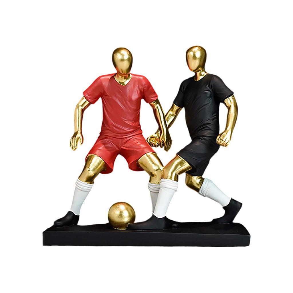 Football Player Figure Resin Craft Statue Ornaments Abstract Ball Memorial Sculpture Decoration