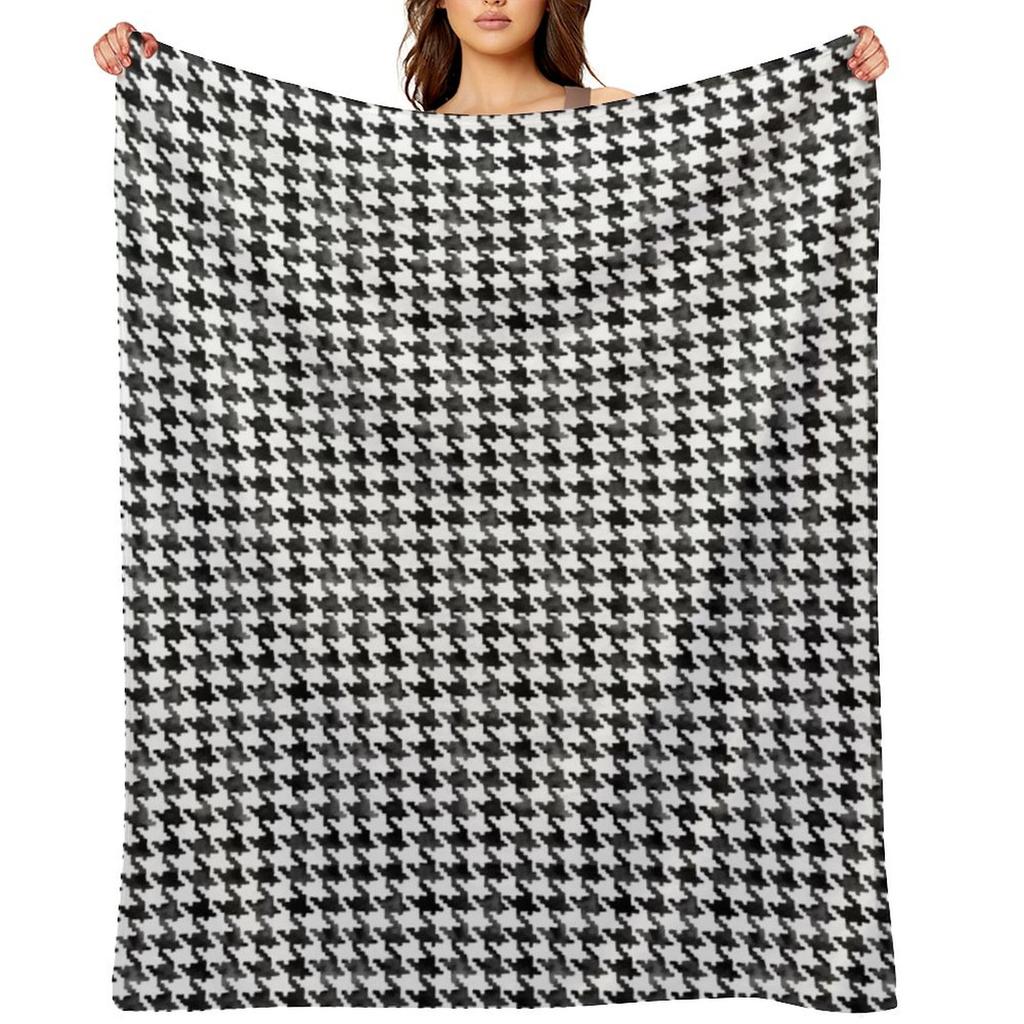 Houndstooth Pattern Throw Blanket Beach Kid'S For Sofa Thin Softest Blankets