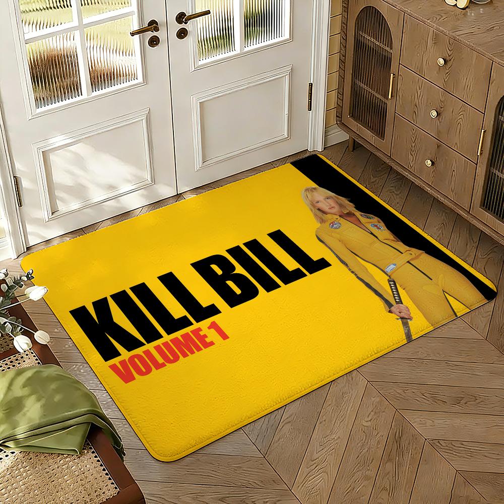 Classic Movie K-Kill Bill Floor Mat Soft Thickened Absorbent Non-Slip Bedroom Living Room Door Mat Home Decor Flannel Rugs