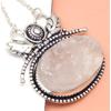 Rose Quartz  Drusy Gemstone Mother's Day Jewelry Necklace 20 In