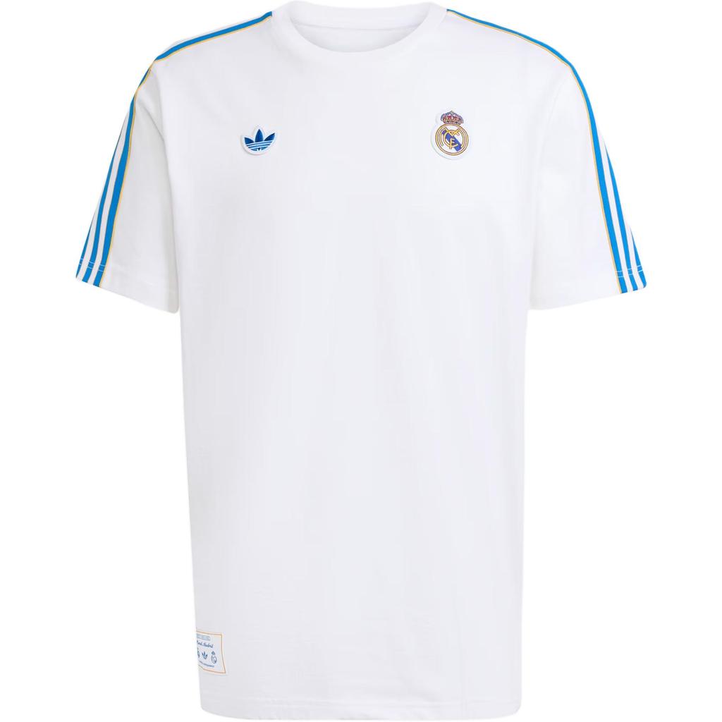 Adidas Originals Real Madrid Terrace Icons Football Soft Knit Loose Short Sleeve T-Shirt Men Tops JN3064