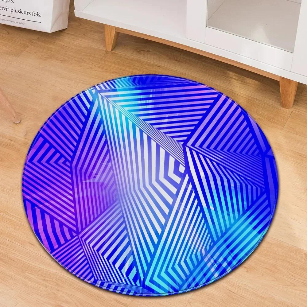 Colorful Trippy Rainbow Swirl Modern Round Carpet Circle Area Rug For Bedroom Living Room Decor Floor Mats Computer Chair Mat