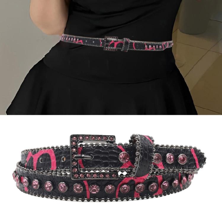 Grunge Waist Belt Jeans Belt PU Belt Casual Ceinture Punk Crystal Buckle Modern Belt Street Dance Accessories