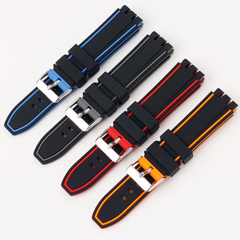 Bracelet en Silicone pour Swatch 19mm 20mm 21mm Bracelet de Poignet en Caoutchouc Imperméable Bracelet de Montre Bande de Sport Bracelet Avec Outils