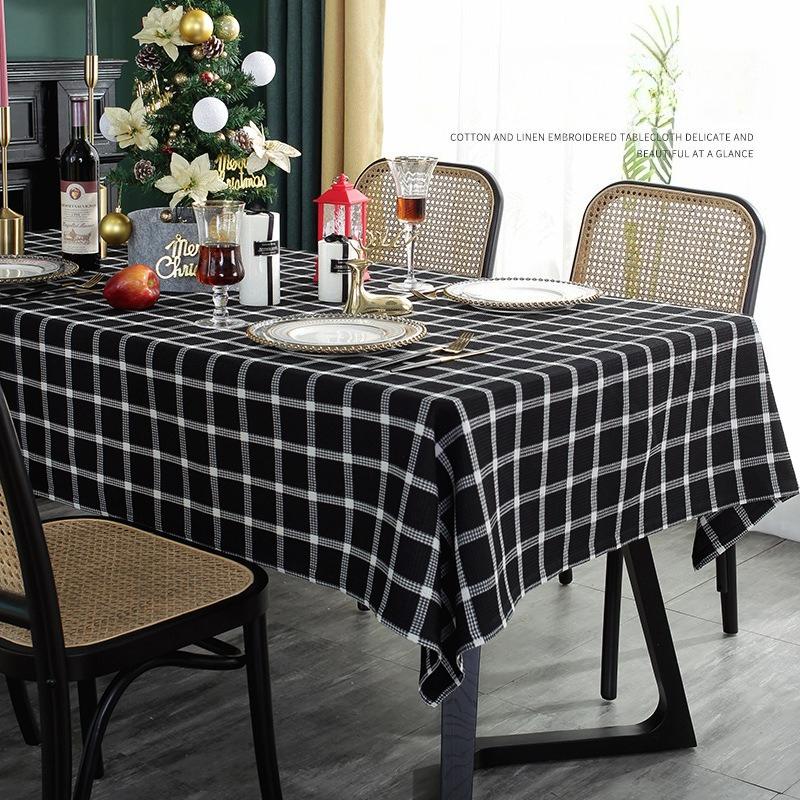 Checkered Table Cloth for Household Waterproof and Oil Resistant Dining Table Cloth Rectangular Durable and Easy To Maintain