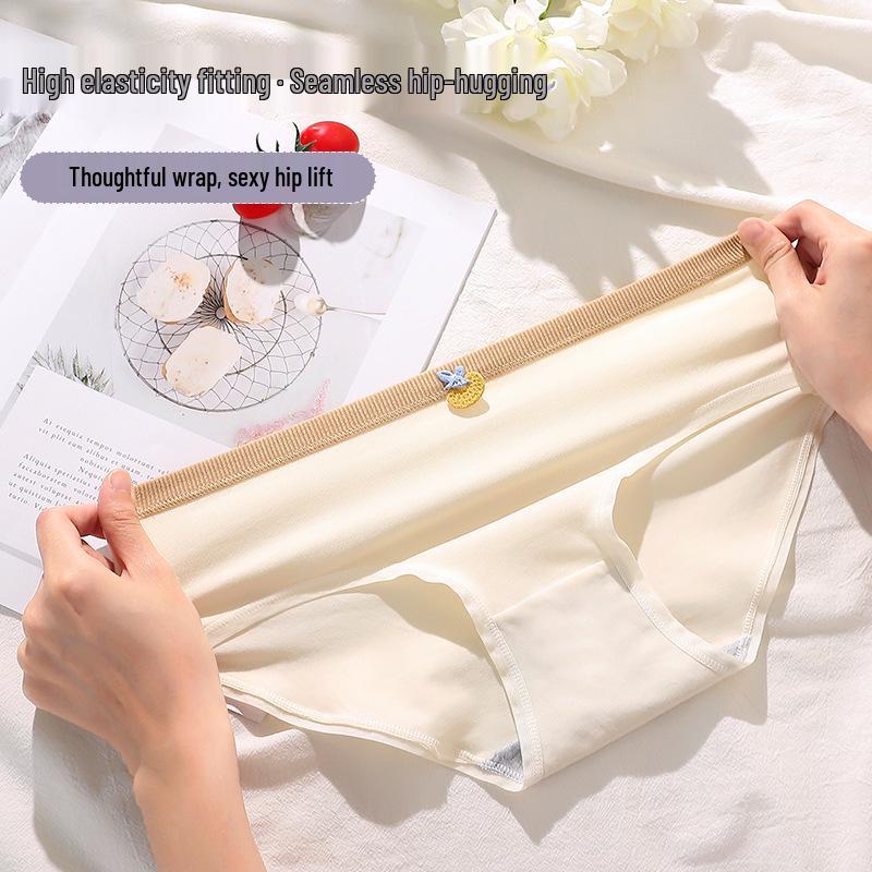 Women's Japanese Sweet Mid-Waist Pure Cotton Panties - Breathable Girly Triangle Shorts
