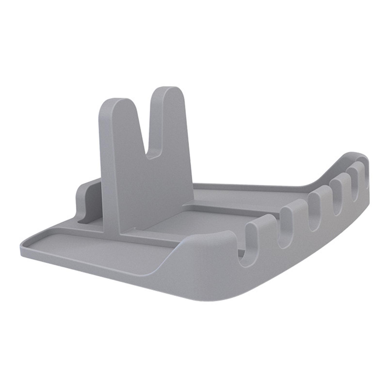Heat-Resistant Spoon Holder Silicone Utensil Rest Kitchen Utensil Holder for Spoons Ladles Multiple Utensils for Kitchen 1 серый