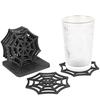 Halloween Wooden Spider Web Coaster Set Creative Hollow Desktop Coasters and Bowl Mats Festival Party Table Decoration Ornaments