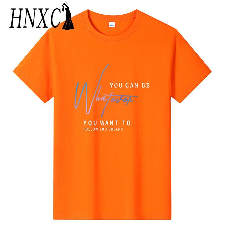 HNXC Puuvillane lühikeste varrukatega T-särk Meeste moodne vaba poolvarrukatega särk trükitud kaastundesärk