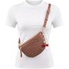Small Woven Crossbody Bag for Women Checkered Vegan Leather Bum Purse