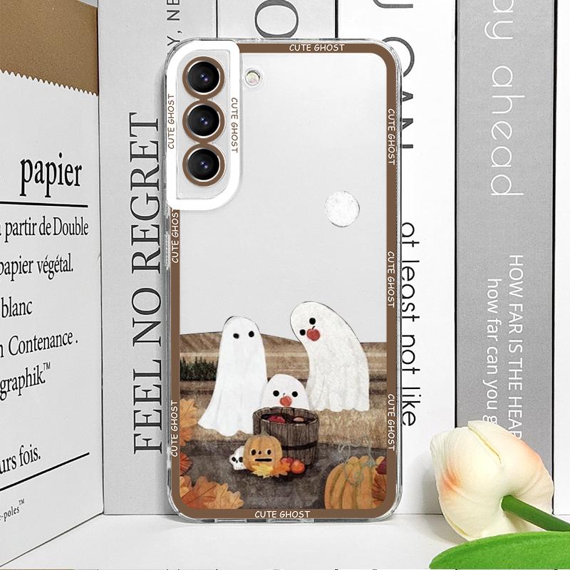Aesthetic Cute Cartoon Little Ghost Phone Case for Realme 12 10 11 9 Pro Plus 8i 9 7i PRO C75 C64 C31 C30 C53 C35 5G Soft Cover