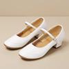 Chaussures de Danse Modernes Nouvelles Blanches pour Femmes Chaussures de Danse Standard pour Filles Chaussures de Danse de Salon Latine à Talons Hauts pour Femmes Talon de 4CM